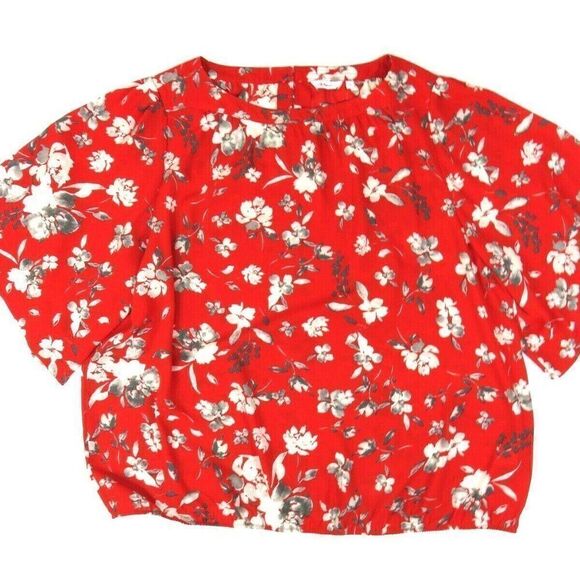 NWT Reitmans Top Red with White and Gray Flowers Blouse Women's Plus Size 3X - Picture 1 of 2